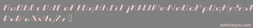 フォントSlantgeo – 灰色の背景にピンクのフォント