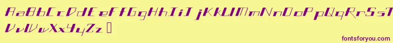 フォントSlantgeo – 紫色のフォント、黄色の背景