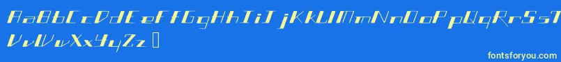 Slantgeo Font – Yellow Fonts on Blue Background