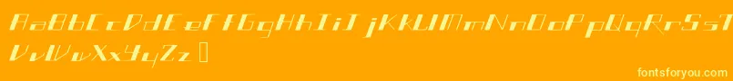 フォントSlantgeo – オレンジの背景に黄色の文字