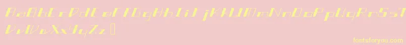 Slantgeo Font – Yellow Fonts on Pink Background
