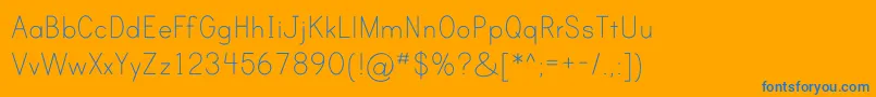 PrintClearlyOt Font – Blue Fonts on Orange Background