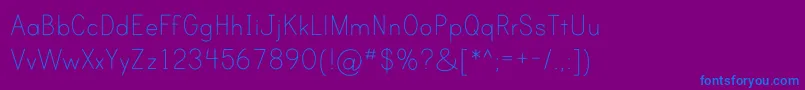 フォントPrintClearlyOt – 紫色の背景に青い文字