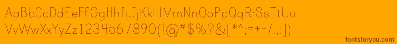 PrintClearlyOt-fontti – ruskeat fontit oranssilla taustalla