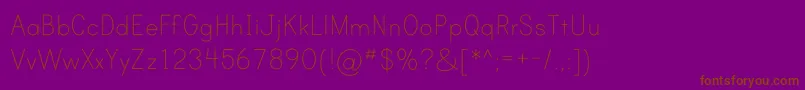 PrintClearlyOt-Schriftart – Braune Schriften auf violettem Hintergrund