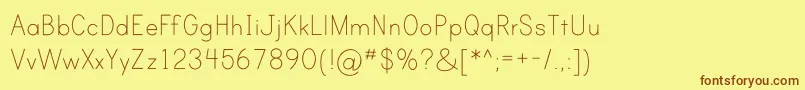 PrintClearlyOt-fontti – ruskeat fontit keltaisella taustalla