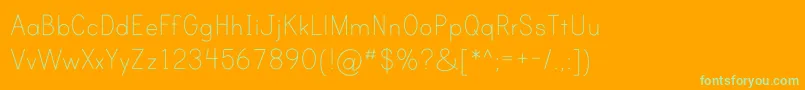Fonte PrintClearlyOt – fontes verdes em um fundo laranja