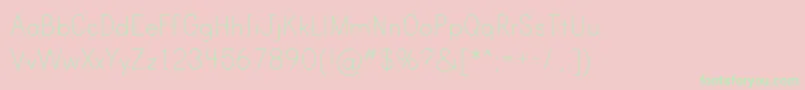 Fonte PrintClearlyOt – fontes verdes em um fundo rosa