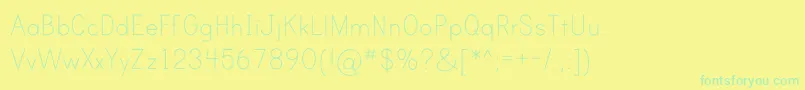 PrintClearlyOt-fontti – vihreät fontit keltaisella taustalla
