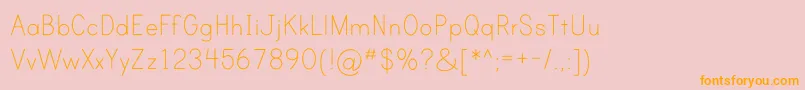 フォントPrintClearlyOt – オレンジの文字がピンクの背景にあります。