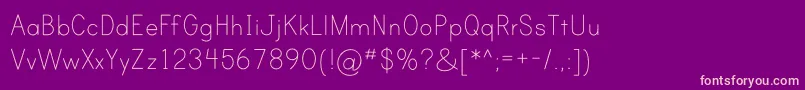 PrintClearlyOt-fontti – vaaleanpunaiset fontit violetilla taustalla