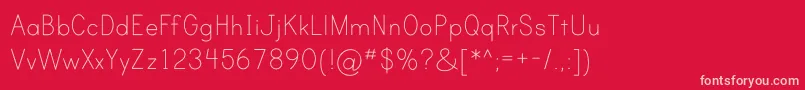 PrintClearlyOt-fontti – vaaleanpunaiset fontit punaisella taustalla
