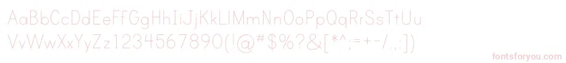 フォントPrintClearlyOt – 白い背景にピンクのフォント