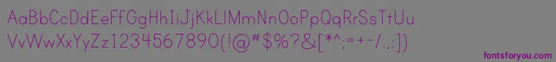 PrintClearlyOt Font – Purple Fonts on Gray Background
