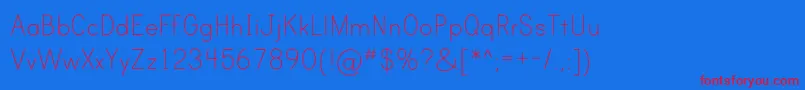 フォントPrintClearlyOt – 赤い文字の青い背景