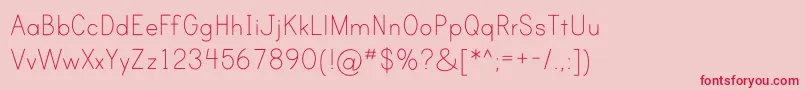 フォントPrintClearlyOt – ピンクの背景に赤い文字