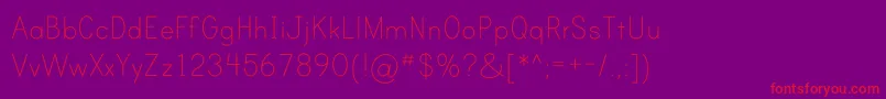 PrintClearlyOt-fontti – punaiset fontit violetilla taustalla