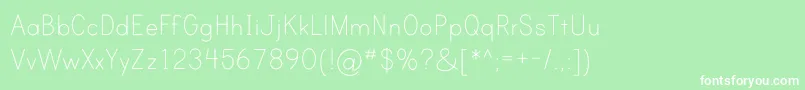 PrintClearlyOt-fontti – valkoiset fontit vihreällä taustalla