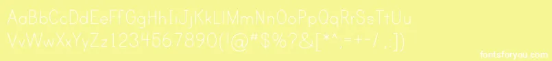 PrintClearlyOt-fontti – valkoiset fontit keltaisella taustalla