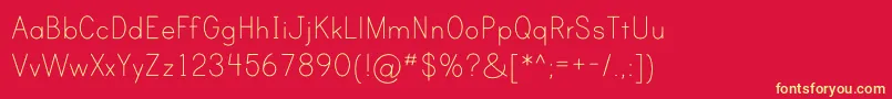 PrintClearlyOt-fontti – keltaiset fontit punaisella taustalla