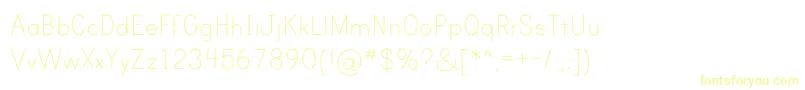 フォントPrintClearlyOt – 白い背景に黄色の文字