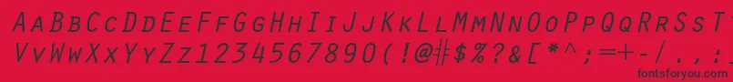 フォントOratorstdSlanted – 赤い背景に黒い文字