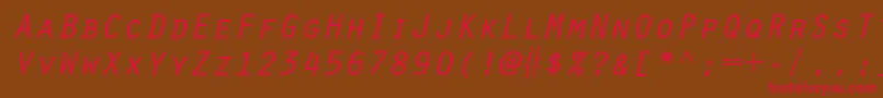 OratorstdSlanted Font – Red Fonts on Brown Background