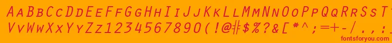 OratorstdSlanted Font – Red Fonts on Orange Background