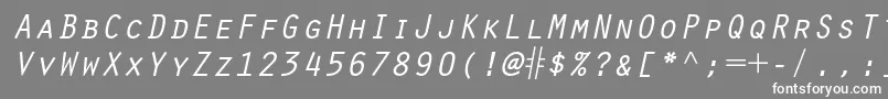 フォントOratorstdSlanted – 灰色の背景に白い文字