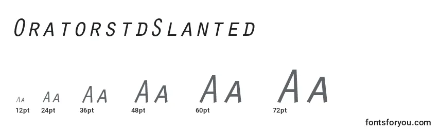 Размеры шрифта OratorstdSlanted