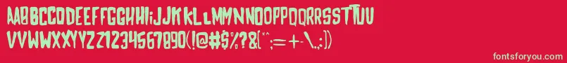 MayhemRegular Font – Green Fonts on Red Background