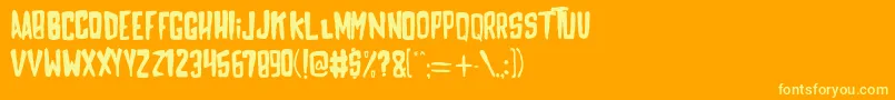 MayhemRegular Font – Yellow Fonts on Orange Background