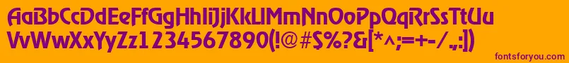 フォントRevelMedium – オレンジの背景に紫のフォント