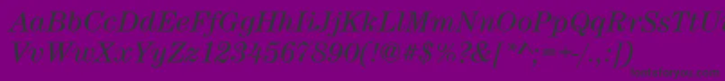 CenturynovaBookitalic-Schriftart – Schwarze Schriften auf violettem Hintergrund