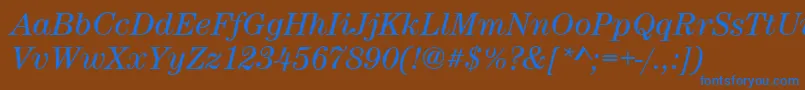 CenturynovaBookitalic Font – Blue Fonts on Brown Background