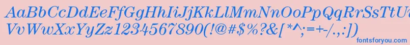 CenturynovaBookitalic Font – Blue Fonts on Pink Background