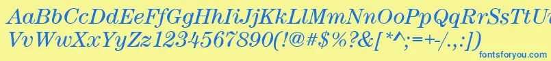 CenturynovaBookitalic Font – Blue Fonts on Yellow Background