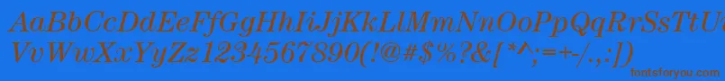 CenturynovaBookitalic Font – Brown Fonts on Blue Background