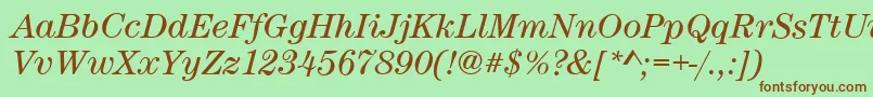 CenturynovaBookitalic Font – Brown Fonts on Green Background