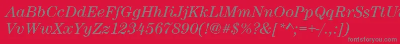 CenturynovaBookitalic Font – Gray Fonts on Red Background