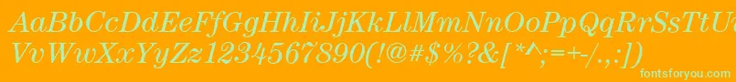 CenturynovaBookitalic Font – Green Fonts on Orange Background