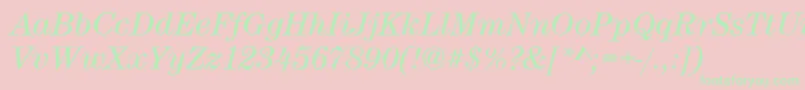 CenturynovaBookitalic Font – Green Fonts on Pink Background