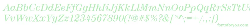 CenturynovaBookitalic Font – Green Fonts on White Background