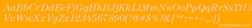 Police CenturynovaBookitalic – polices roses sur fond orange