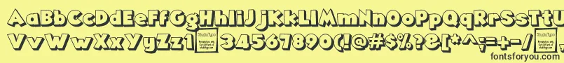 AngellaOutlineDemo Font – Black Fonts on Yellow Background