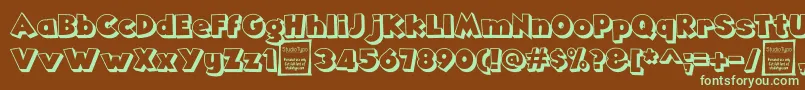 Шрифт AngellaOutlineDemo – зелёные шрифты на коричневом фоне