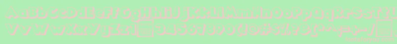 AngellaOutlineDemo-Schriftart – Rosa Schriften auf grünem Hintergrund