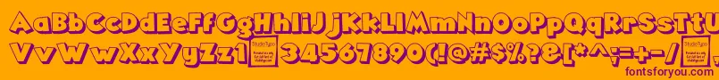 Шрифт AngellaOutlineDemo – фиолетовые шрифты на оранжевом фоне