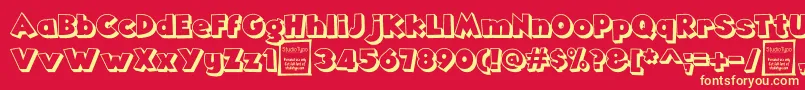 AngellaOutlineDemo Font – Yellow Fonts on Red Background