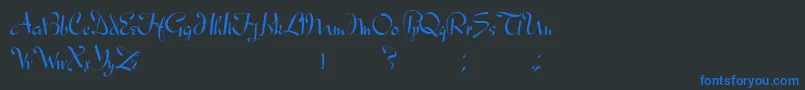 AresModernos Font – Blue Fonts on Black Background